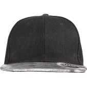 Bronx Glitter Flat Peak Snapback Cap Black / Silver One Size