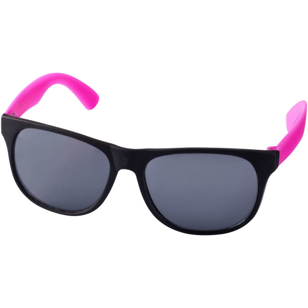 Retro tweekleurige zonnebril - Neon roze/Zwart