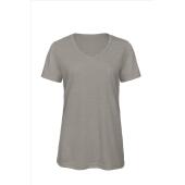 B&C Triblend V-neck T Women , Heather Light Grey, XL