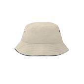 MB013 Fisherman Piping Hat for Kids - natural/navy - one size