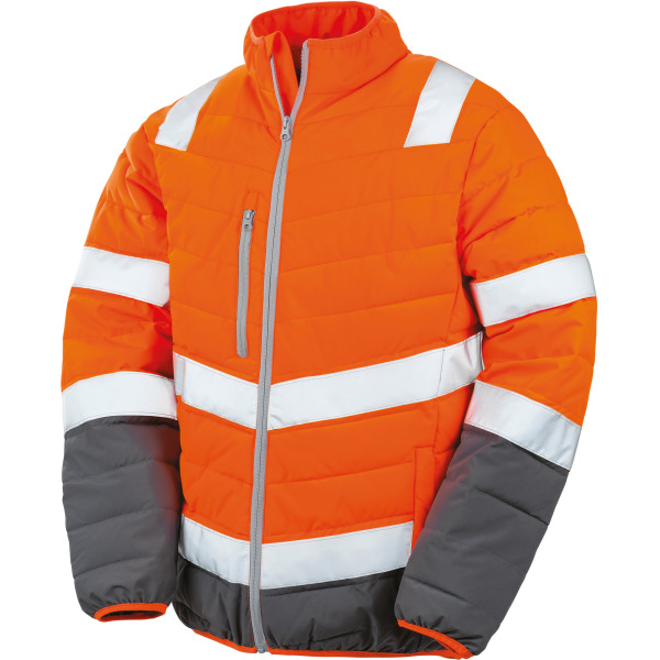 Soft padded Safety Jacket Fluorescent Orange / Grey S