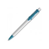 Ball pen Olly hardcolour - White / Turquoise