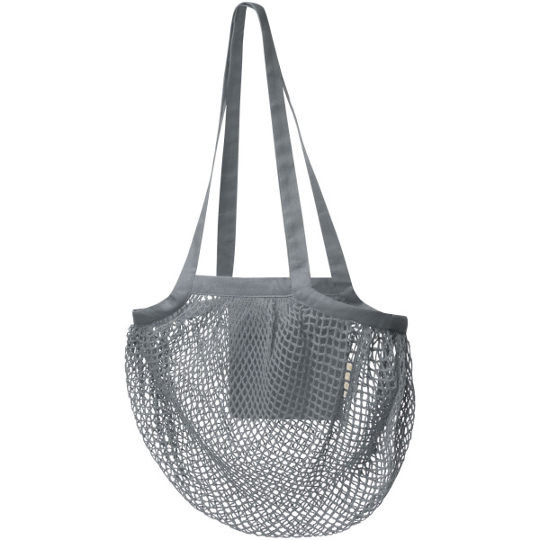 Pune 100 g/m² GOTS organic mesh cotton tote bag 6L - Grey