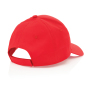 Impact 6 panel 190gr Recycled cotton cap with AWARE™ tracer, red
