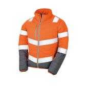 Ladies Soft Safety Jacket, Fluorescent Orange/Grey, L, Result Safe-Guard