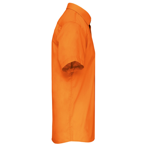 Overhemd in onderhoudsvriendelijk polykatoen-popeline korte mouwen heren Orange 3XL