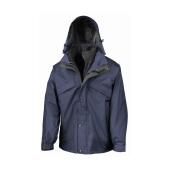 3-in-1 Waterproof Zip and Clip Fleece Lined Jacket, Navy/Black, S, Result