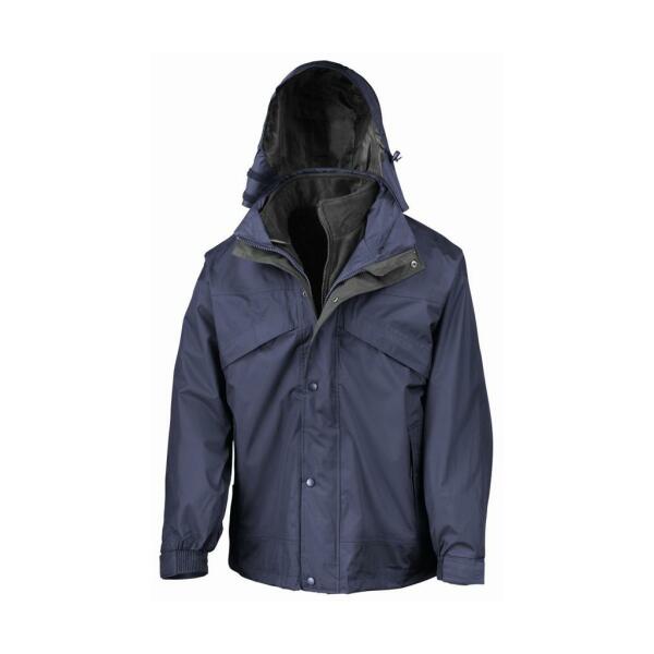 3-in-1 Waterproof Zip and Clip Fleece Lined Jacket, Navy/Black, S, Result