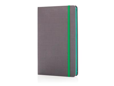 A5 Deluxe stoffen notitieboek met gekleurde zijde, groen A5 Deluxe stoffen notitieboek met gekleurde zijde, groen
