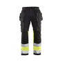 High Vis werkbroek met stretch en gereedschapzakken