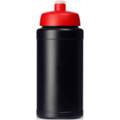 Baseline® Plus 500 ml drikkeflaske med sportslåg - Ensfarvet sort/Rød