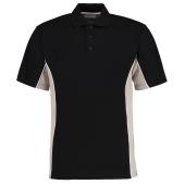 Track Poly/Cotton Piqué Polo Shirt, Black/Grey, M, Kustom Kit
