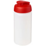 Baseline® Plus grip 500 ml sportfles met flipcapdeksel - Transparant/Rood