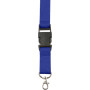 Polyester (300D) lanyard and key holder Bobbi cobalt blue