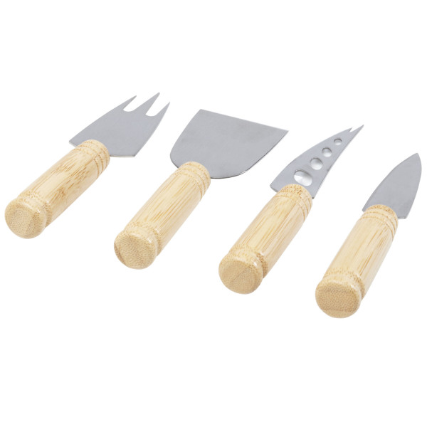Cheds 4-piece bamboo cheese set - Natural