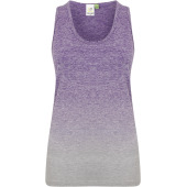 Ladie's seamless fade-out vest Purple / Light Grey Marl S/M