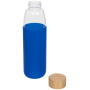 Kai 540 ml glazen drinkfles met houten deksel - Blauw
