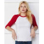 Unisex 3/4 Sleeve Baseball T-Shirt - White/Deep Heather - 2XL