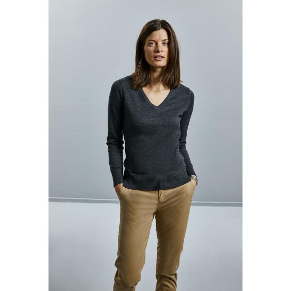Russell Ladies V-Neck Knitted Pullover