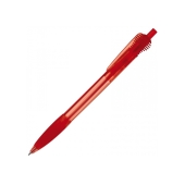 Balpen Cosmo grip transparant - Transparant Rood