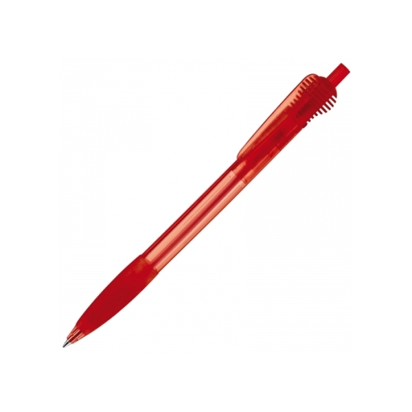 Balpen Cosmo grip transparant - Transparant Rood
