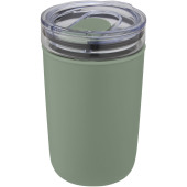 Bello 420 ml glass tumbler with recycled plastic outer wall - Heather green