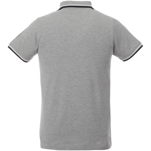 Fairfield short sleeve men's polo with tipping - Grey melange/Navy/White - L