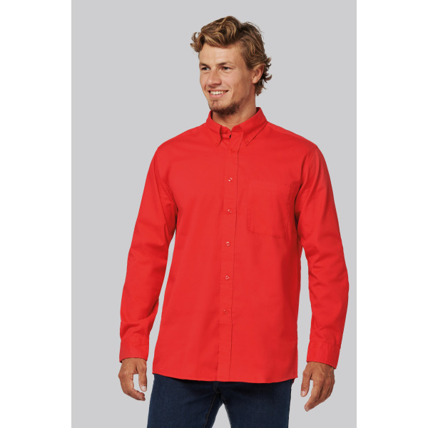 Nevada Ii - Heren Overhemd Lange Mouwen Red M