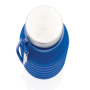 Leakproof collapsible silicone bottle with lid, blue