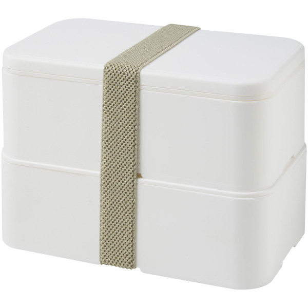 MIYO double layer lunch box - White/White/Pebble grey
