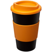 Americano® 350 ml geïsoleerde beker met grip - Zwart/Oranje