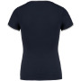 Dames-t-shirt piqué ronde hals Navy / Off White XS