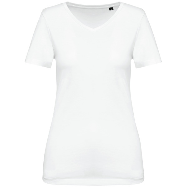 Supima® dames-T-shirt V-hals korte mouwen White XL