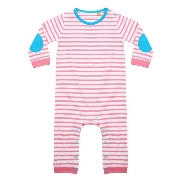 Baby Long Sleeve Striped Bodysuit, Pink/White, 0-3, Larkwood