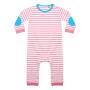 Baby Long Sleeve Striped Bodysuit, Pink/White, 0-3, Larkwood