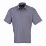 Short Sleeve Poplin Shirt, Steel, 15.5, Premier