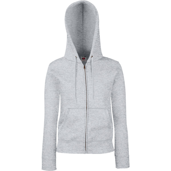 Lady-fit Premium Hooded Sweat Jacket (62-118-0) Heather Grey L