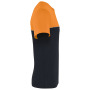 Ecologisch tweekleurig uniseks T-shirt met korte mouwen Black / Orange XXL