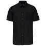 Overhemd in onderhoudsvriendelijk polykatoen-popeline korte mouwen heren Black L