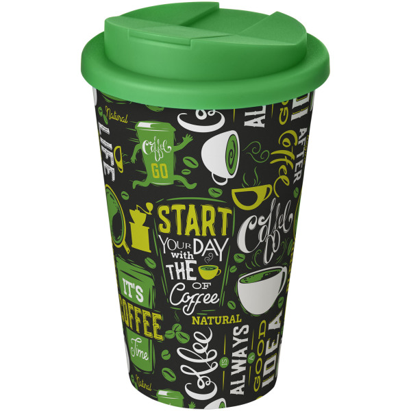 Brite-Americano® 350 ml tumbler with spill-proof lid - White/Green