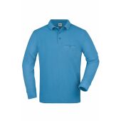 Men's Workwear Polo Pocket Longsleeve - aqua - 5XL