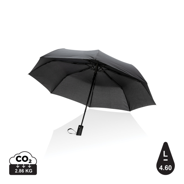 21" Impact AWARE™ RPET 190T mini auto open paraplu, zwart