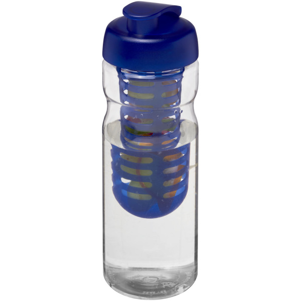H2O Active® Base 650 ml flip lid sport bottle & infuser - Transparent/Blue