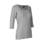 Stretch T-shirt | ¾ sleeved | women - Grey melange, XS