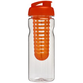 H2O Active® Base Tritan™ 650 ml sportfles en infuser met flipcapdeksel - Transparant/Oranje