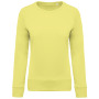 Damessweater BIO ronde hals raglanmouwen Lemon Yellow S