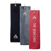 Trifold Velour Golf Towel with horizontal Logo Embroidery in 12 different Colors Trifold Velour Golf Towel with horizontal Logo Embroidery in 12 different Colors
