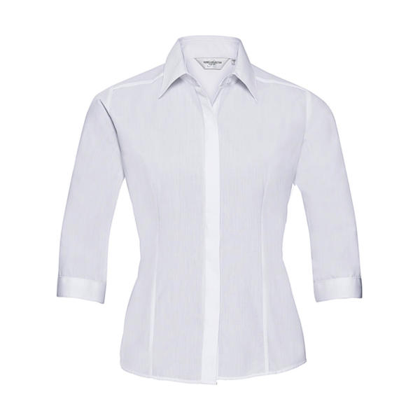 3/4 sleeve Poplin Shirt - White