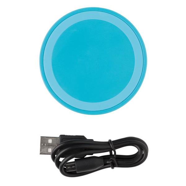5W wireless charging pad round, blue