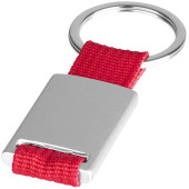 Alvaro nyckelring med tyg - Röd/Silver